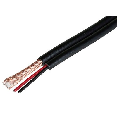 Monoprice Bulk Coaxial Cable - 1000 Feet - Black | Shielded 22AWG RG-59 Video + 18AWG Power CCTV Siamese Cable