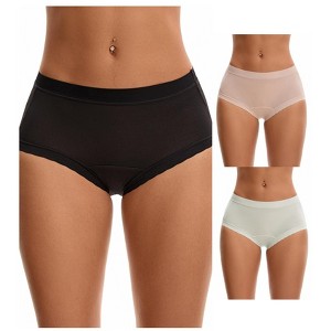 INSPIRE CHIC Women's High Rise Modal Full Coverage Soft Briefs Underwear 3 Packs - 1 of 4