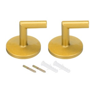 Unique Bargains Zinc Alloy Wall Mounted Screw Hooks Rust Resistant Curtain Holdback 2 Pcs - 1 of 4
