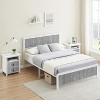 coucheta Bed Frame with Wave Wood Headboard and Footboard, Sturdy Metal Platform Bed with Under Storage - 2 of 4