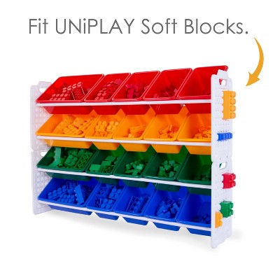 Primary Color Toy Organizer with 20 Removable Plastic Bins