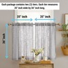 HLC.ME Linda Faux Linen Textured Semi Sheer Privacy Rod Pocket Short Cafe Curtain Tiers, Set of 2 - 2 of 4