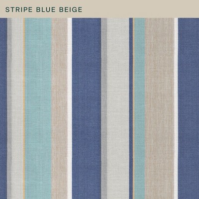 Stripe Blue & Beige Outdoor Midback Dining Chair Cushion Set