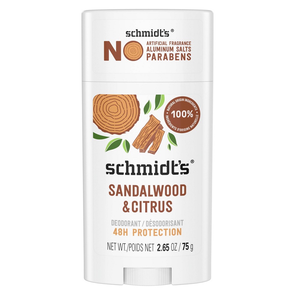 Schmidt's Sandalwood & Citrus Aluminum-Free Natural Deodorant Stick - 2.65oz