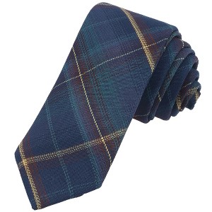 INSPIRE CHIC Plaid Woven Self-tied Striped Skinny Necktie 2.8" for College Graduation Campus 1 Pc - 1 of 4