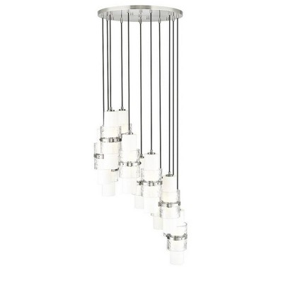 Cayden 24" Brushed Nickel Chandelier with Etched Opal Glass