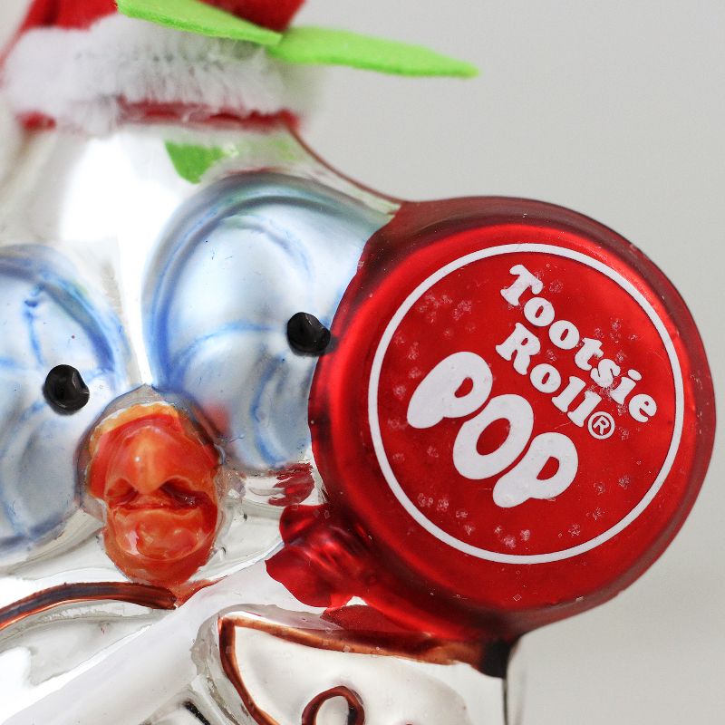 NORTHLIGHT 4" Candy Lane Tootsie Roll Pop Candy "Mr. Owl" Glass Christmas Ornament - White/Red, 2 of 5