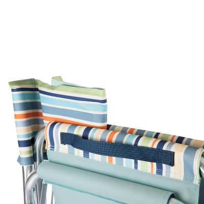 Extra-Wide Portable Sports Chair with Padded Armrests and Side Table