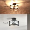 Claxy Farmhouse Semi Flush Mount Ceiling Light with Hammered Glass for Bedroom Kitchen Bathroom - 4 of 4