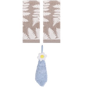 REGALWOVEN 3 Pcs Soft Absorbent Decorative Hand Towels for Bathroom Kitchen - 1 of 4