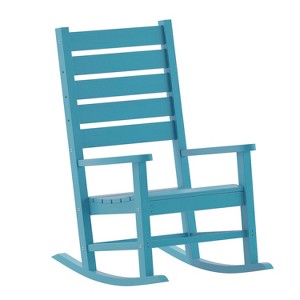 Flash Furniture Manchester Contemporary Rocking Chair, All-Weather HDPE Indoor/Outdoor Rocker - 1 of 4
