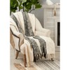 Saro Lifestyle Saro Lifestyle Cotton Throw Blanket With Striped Design, Natural, 50"x60" - 4 of 4