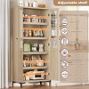 Jojoka 63" Tall Storage Cabinet with Glass Doors, 5 Tier Bathroom Cabinet with Adjustable Shelves for Kitchen, Dining Room, Bathroom - 3 of 4