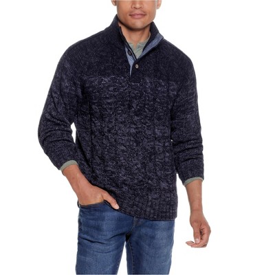 Weatherproof Mens Cable-Knit Henley Sweater