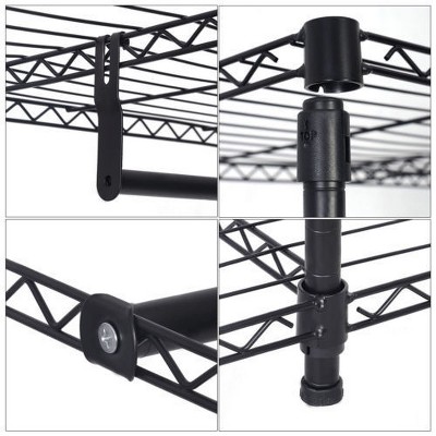 Costway 48''x18''x71'' Black Steel Portable Closet Organizer