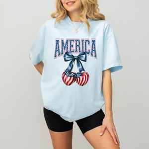 Simply Sage Market America Flag Cherries Coquette Garment Dyed Tee - 1 of 4