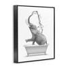 Stupell Industries Monochrome Elephant Bathing Splashing Water Bathtub Black Framed Giclee Art - 3 of 4