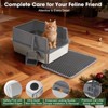 Stainless Steel Cat Litter Box with Dual Filter, High Sides, 18L Capacity for Kittens, Ferrets, Rabbits & Small Pets - 3 of 4