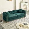 Kumasinova Modern Glam Tufted Sofa with Gold Accents, 66.9''W Velvet Chaise Lounge, Tufted Back with 2 Toss Pillows, Couches for Living Room - 4 of 4