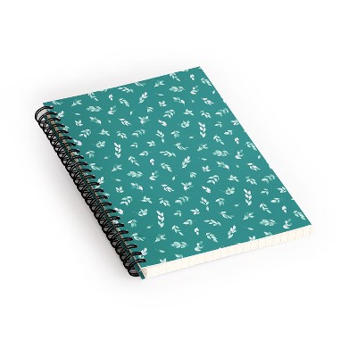 Ninola Design Small Leaves Botanical Pine Green Spiral Notebook - Deny Designs