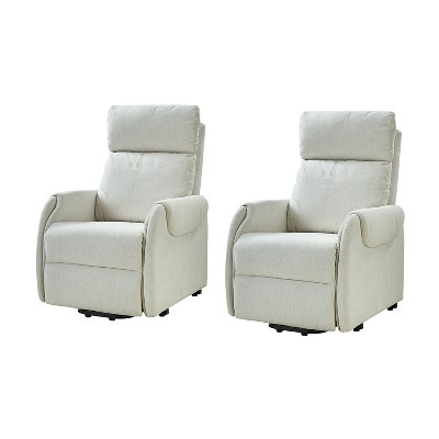 Set of 2 Miriam Upholstered Lift Assist Power Recliner Chair for Elderly | Artful Living Design