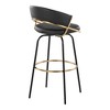 30" Contemporary 360¡ã Swivel Bar Stools with Faux Leather Upholstered Seat, Metal Frame, and Round Footrest (Set of 2) for Kitchen - 4 of 4