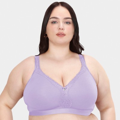 Curvy Couture Women's Plus Size Cotton Luxe Unlined Wireless Bra Lavender  Mist 36c : Target