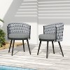 Christopher Knight Home Rouie Modern Outdoor Handwoven Rope Dining Chairs with Cushions (Set of 2) - 2 of 4
