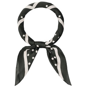 Elerevyo Women Polka Dots Large Vintage Satin Square Neckerchief Head Wrap Bandanas 35.4" X 35.4" - 1 of 4