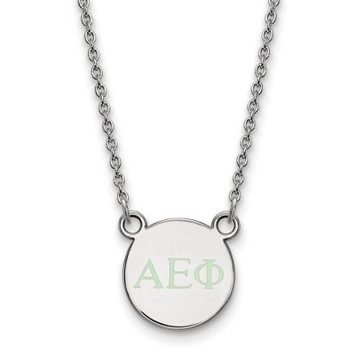 Black Bow Jewelry Sterling Silver Alpha Epsilon Phi Greek Life Necklace 18 Inch