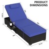 CusinAid PE Wicker Chaise Lounge Set of 2 - Adjustable Brown Outdoor Recliners with Storage Table, 5-Position Poolside Chairs - 2 of 4