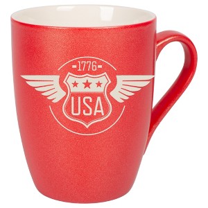 100 North United States of America 10 Ounce Crimson Red Metallic Finish, Comfortably Fits Your Hands, New Bone China Coffee Tea Cup Mug, USA 1776 - 1 of 1