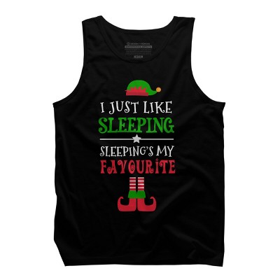 Men's Design By Humans I Just Like Sleeping Funny Christmas Elf By Jeje1982 Tank Top