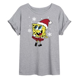 Women's - SpongeBob SquarePants - Dear Santa Oversized Graphic T-Shirt - 1 of 4