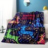 Lomsoe Colorful Christmas Deer Print Flannel Blanket - All Seasons Soft Cozy Warm Throw Blanket for Bed, Napping, Camping, Travel, Office - 3 of 4