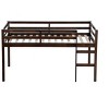 Dolonm Solid Rubber Wood Twin Loft Bed with Ladder, Low-Height Design & Strengthened Slats, 78.6"L x 42.5"W x 44.3"H, Ample Under-Bed Storage - 2 of 4