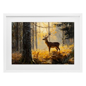 Stupell Industries Spotted Stag in Autumn Wilderness Framed Print Under Glass Art - 1 of 4