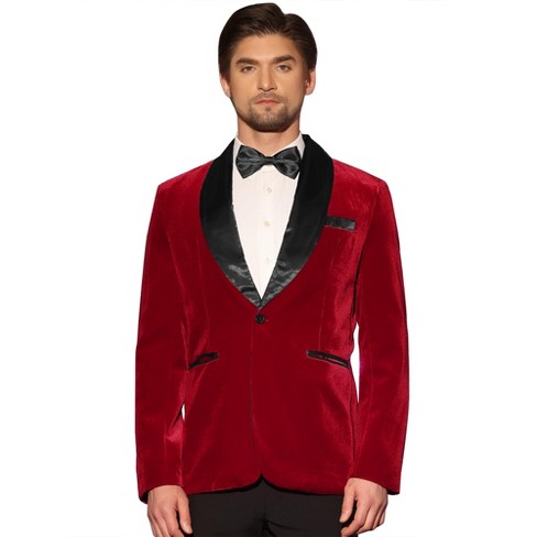 Men’s Aqua Blazer – Slim Fit One Button Suit Jacket with Stylish Floral Inner Lining - Light Turquoise