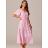 INSPIRE CHIC Women's Summer Casual Short Flutter Sleeve V Neck Elastic Waist Flowy Polka Dots Dress - 2 of 4