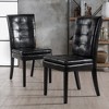 Dining Chairs Set Of 2, Modern PU Leather Armless Dining Room Chairs Wood Legs Kitchen Chairs, Upholstered Dining Chairs With Backrest For Living Room - 2 of 4