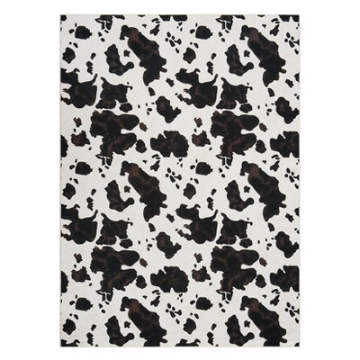 Western Room Decor Carpet,Milk Cow Print Washable Decorative Rug for Living Room
