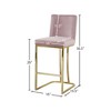 Meridian Furniture,Heidi Pink Velvet Stool - 4 of 4