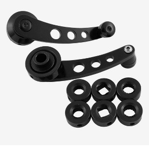 Unique Bargains Truck Car Door Billet Aluminum Window Crank Handle Winder Kit 2 Pcs - 1 of 4
