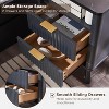 Nightstand Set of 2, Modern Fluted End Table with Charging Station & Faux Marble Top, 18″ Bedside Table for Bedroom/Living Room/Hallway - 4 of 4