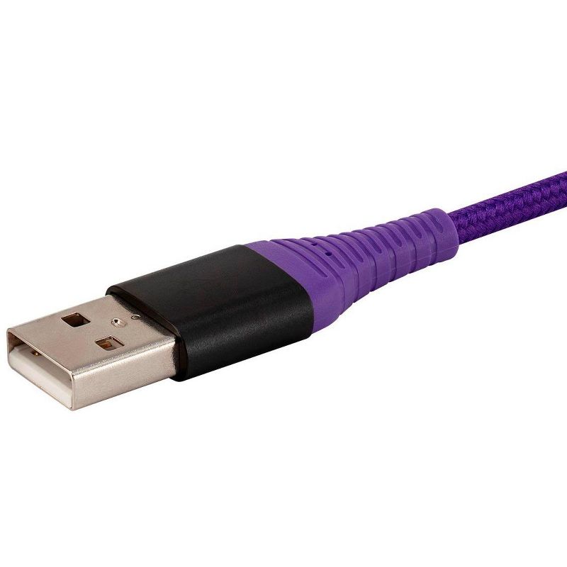 Monoprice USB 2.0 Micro B to Type A Charge and Sync Cable - 3 Feet - Purple, Durable,  Kevlar-Reinforced Nylon-Braid - AtlasFlex Series, 4 of 7