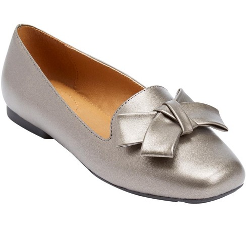 Womens silver dress hot sale shoes wide width