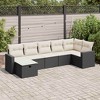 vidaXL Garden Sofa Set Black and Cream White - 2 of 4