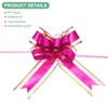 Unique Bargains Plastic Gold Edge Satin Decorations Gift Wrap Bows Pull Bows 10 Pcs - 2 of 4