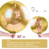 PartyWoo Foil Balloons Gold Round 32 Inch 6 pcs - 4 of 4
