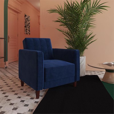 Ivana Tufted Accent Chair in Light Green Velvet - DHP